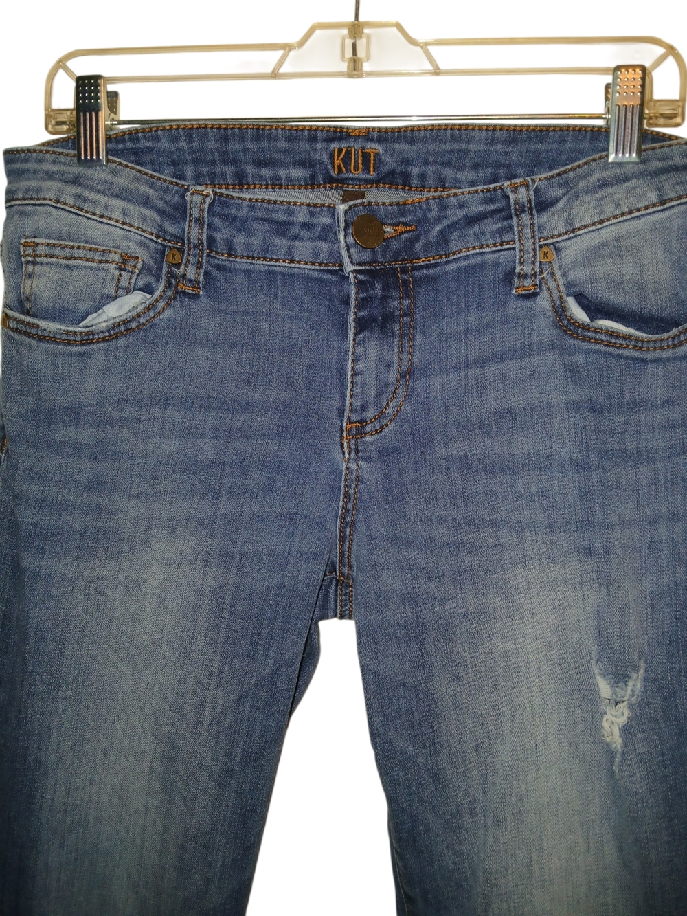 Kut from the Kloth Blue Denim Jeans with Contrast Stitching - Picture 3 of 7